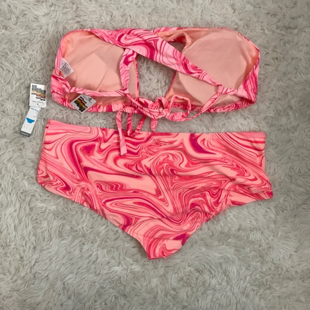 Time and Tru Mid‎ Rise Cheeky Fit Bikini - Pink Marble - Size 3X